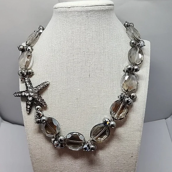 Vclm Jewelry Vclm Clear Glass Crystal Silver Tone Crystal